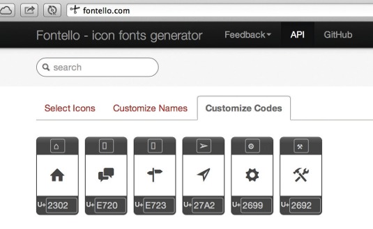 Distilling a set of icons within seconds using Fontello's icon font generator and some beautiful Entypo pictograms into a minified library