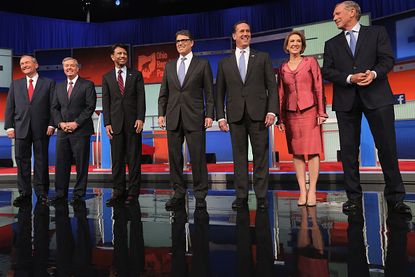 The Republican candidates taking part in the Fox News opening debate.