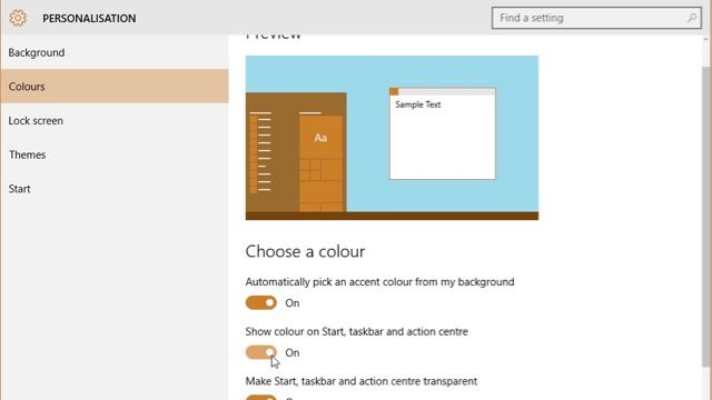 Change colour scheme