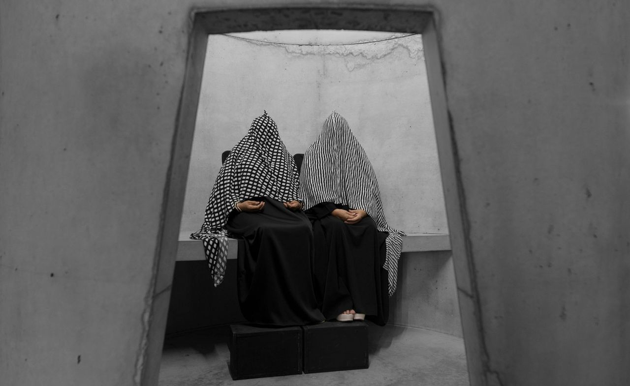 Marisol Rosalía Fernández and Ana Fernández, Venezuala, performing An Occupation of Loss, 2016, by Taryn Simon