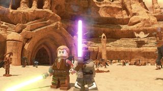 Mace Windu and Anakin Skywalker in Lego Star Wars: The Skywalker Saga multiplayer