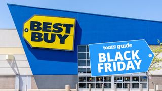 Best Buy storefront with Tom's Guide Black Friday sticker