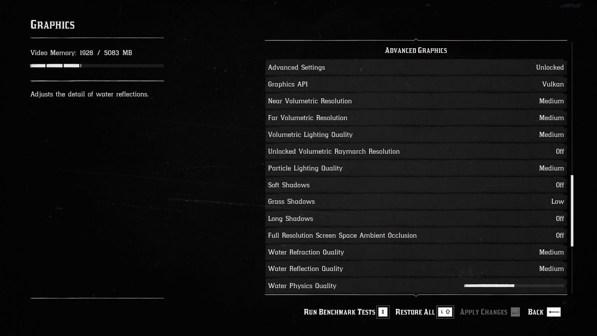 Red Dead Redemption 2 settings
