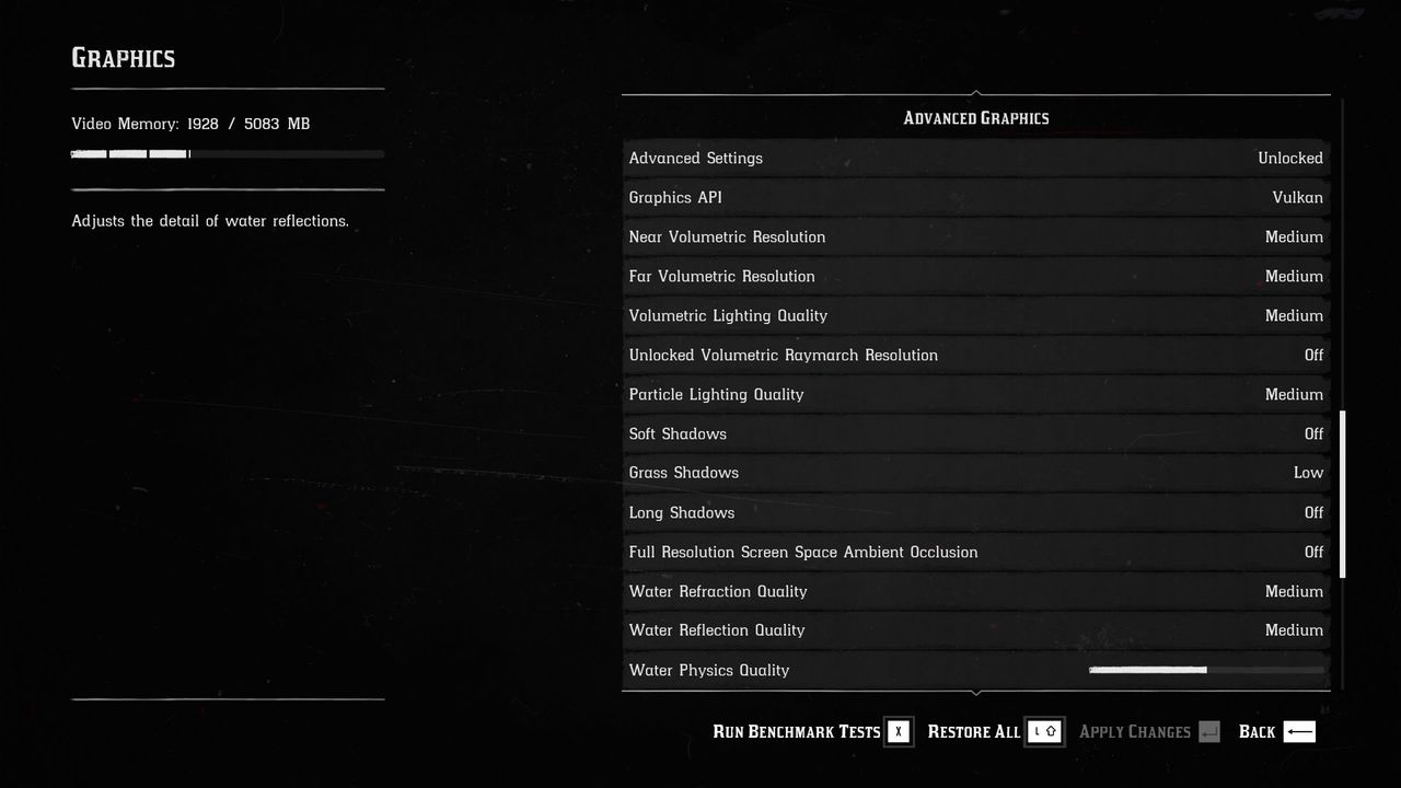 Red Dead Redemption 2 settings