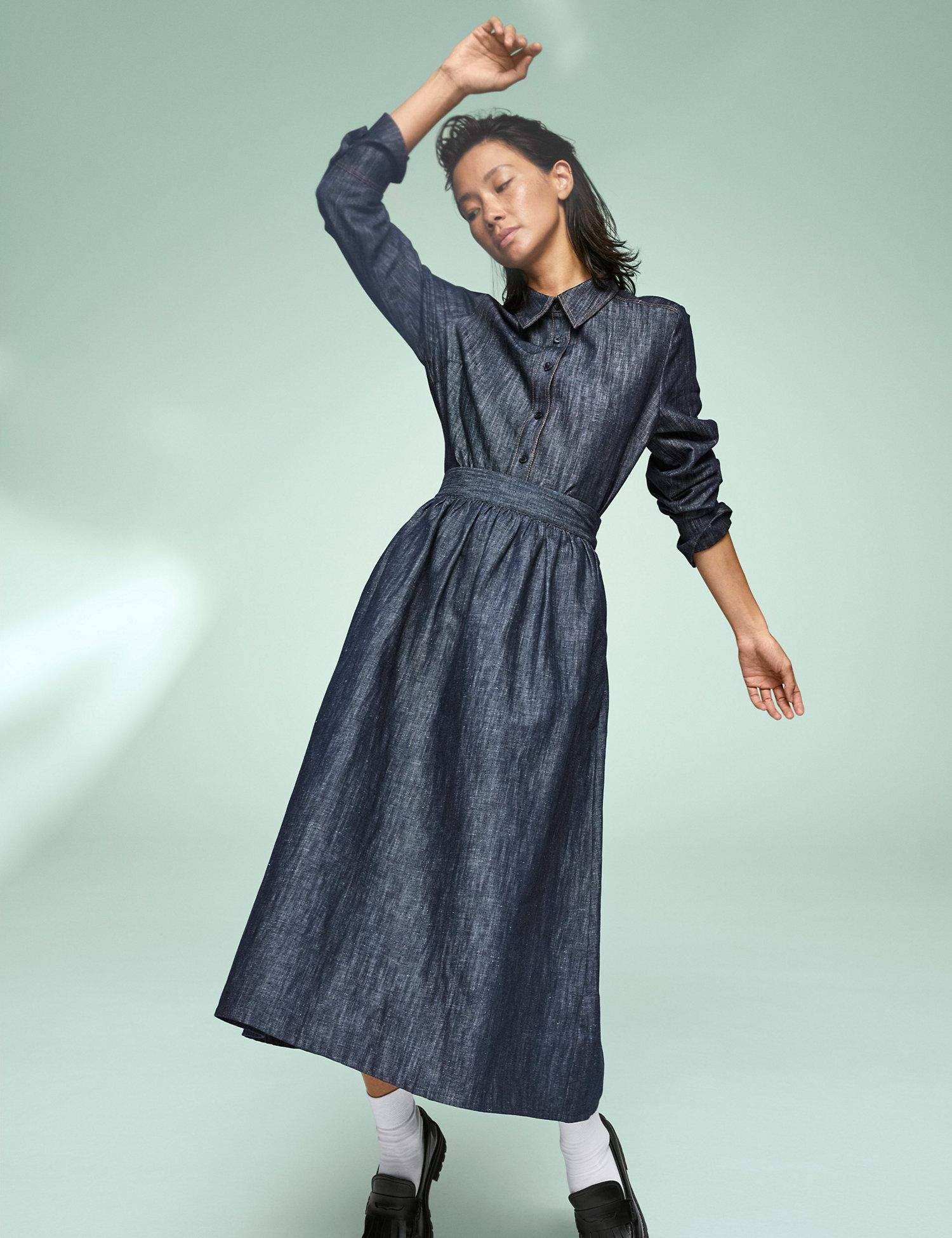 Denim Midaxi Circle Skirt