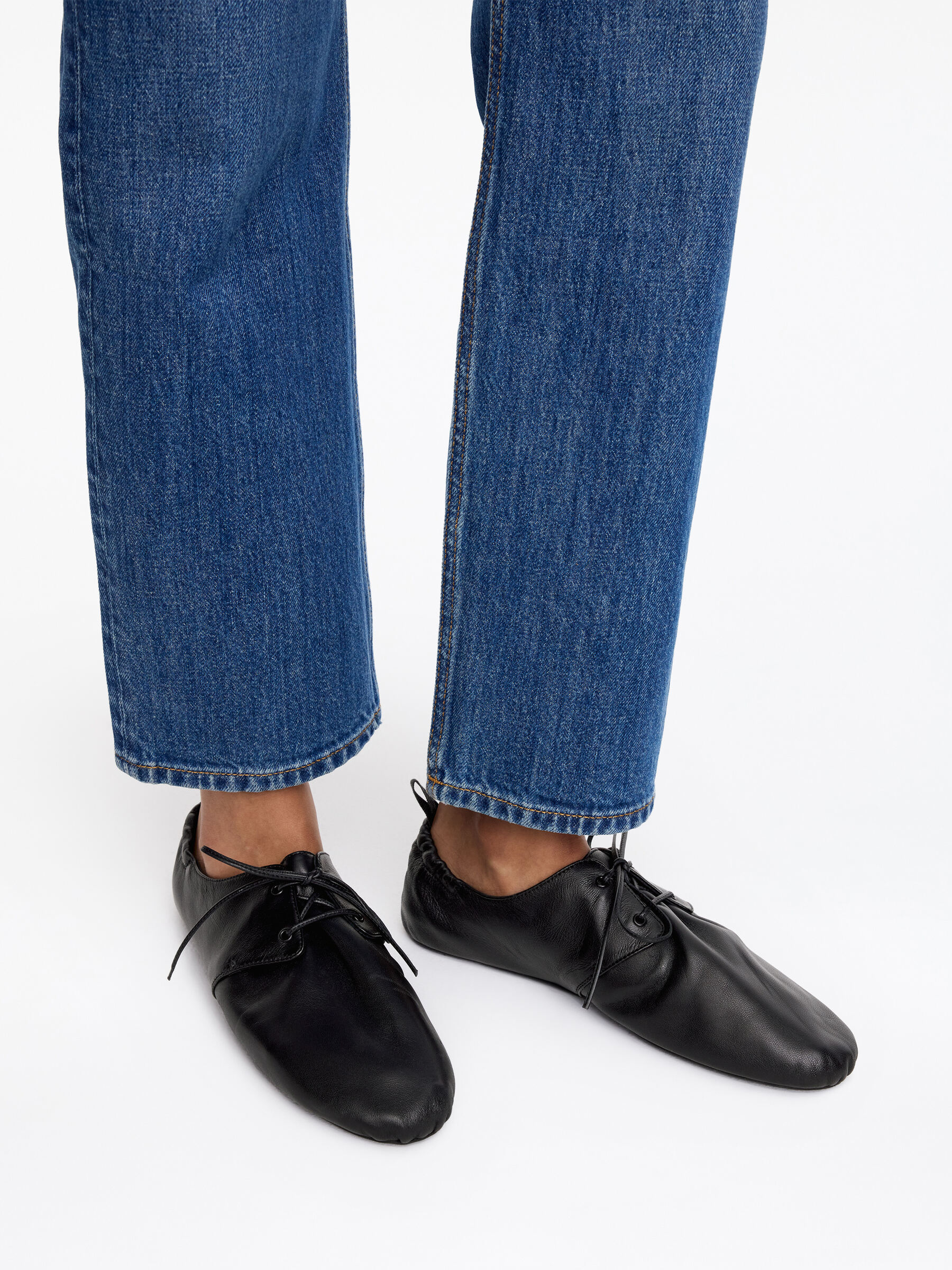 Soft Leather Lace-Up Shoes &ndash; Black &ndash; Women &ndash; Arket Gb