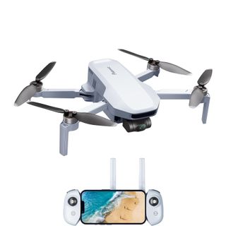 Potensic Atom drone and controller on white background