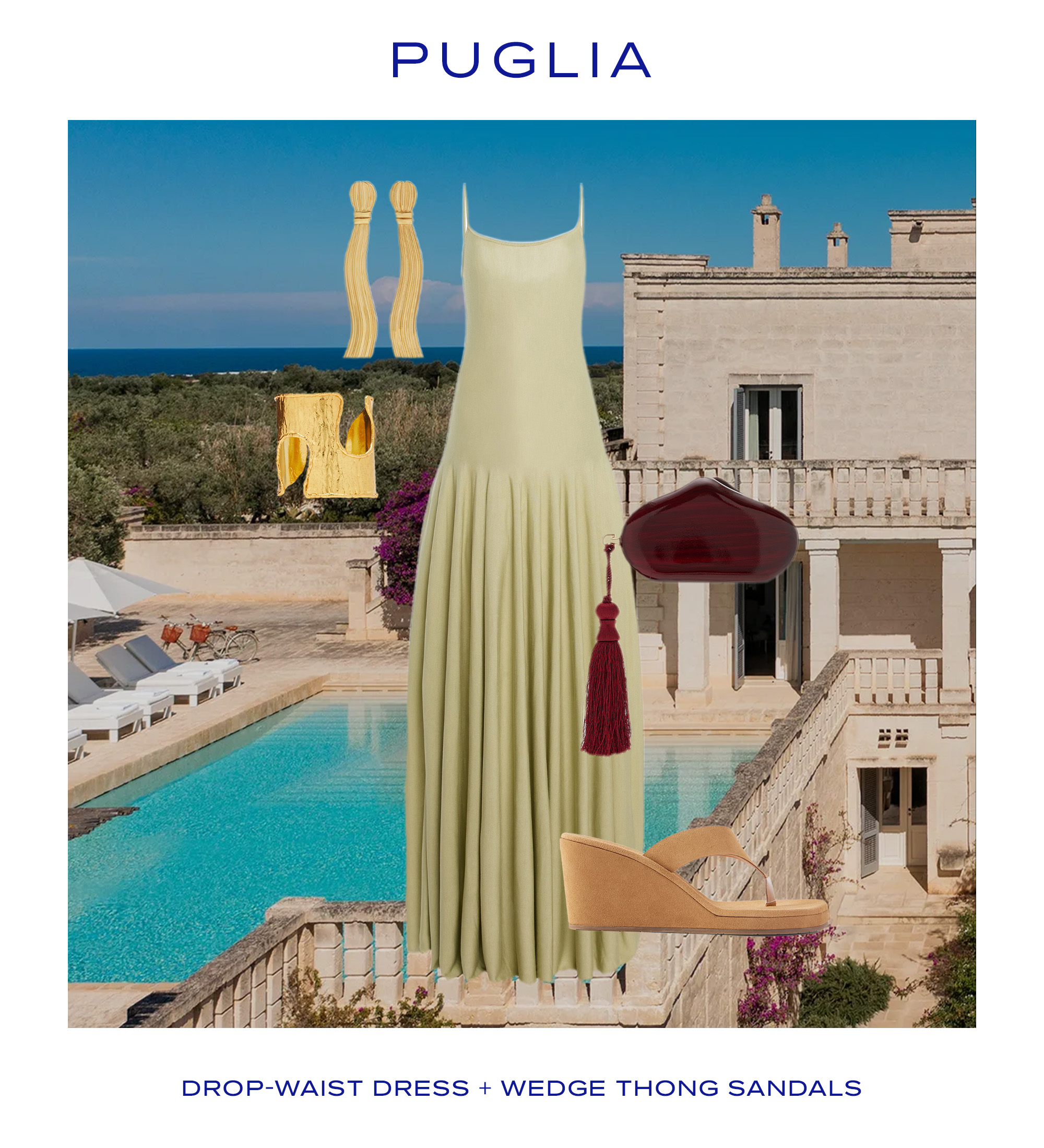 A collage of Puglia and what to pack.