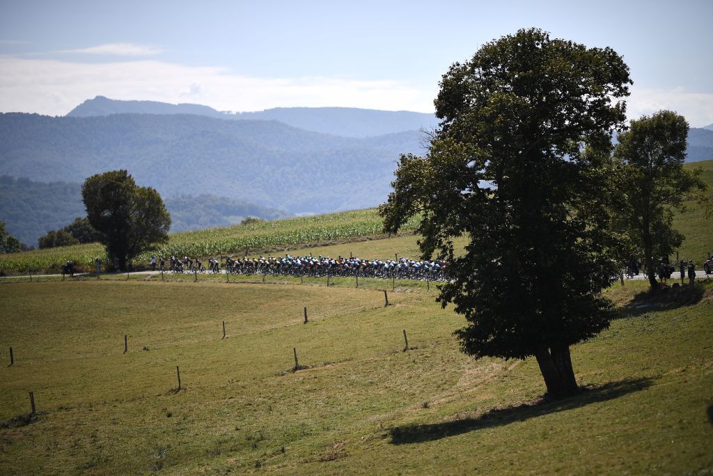 The pack rides during the 8th stage of the 107th edition of the Tour de France cycling race 140 km between CazeressurGaronne and Loudenvielle on September 5 2020 Photo by AnneChristine POUJOULAT AFP Photo by ANNECHRISTINE POUJOULATAFP via Getty Images