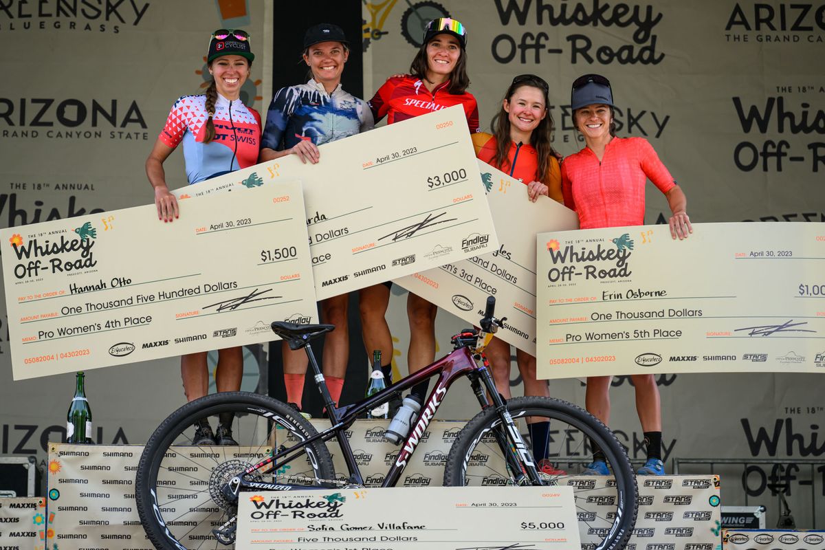Women's podium at 2023 Whiskey Off-Road