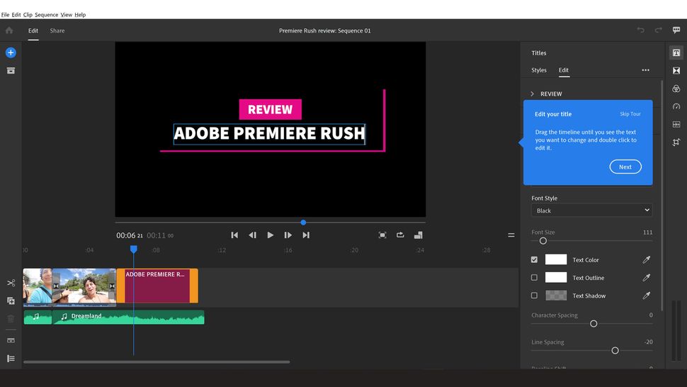 adobe premiere rush templates