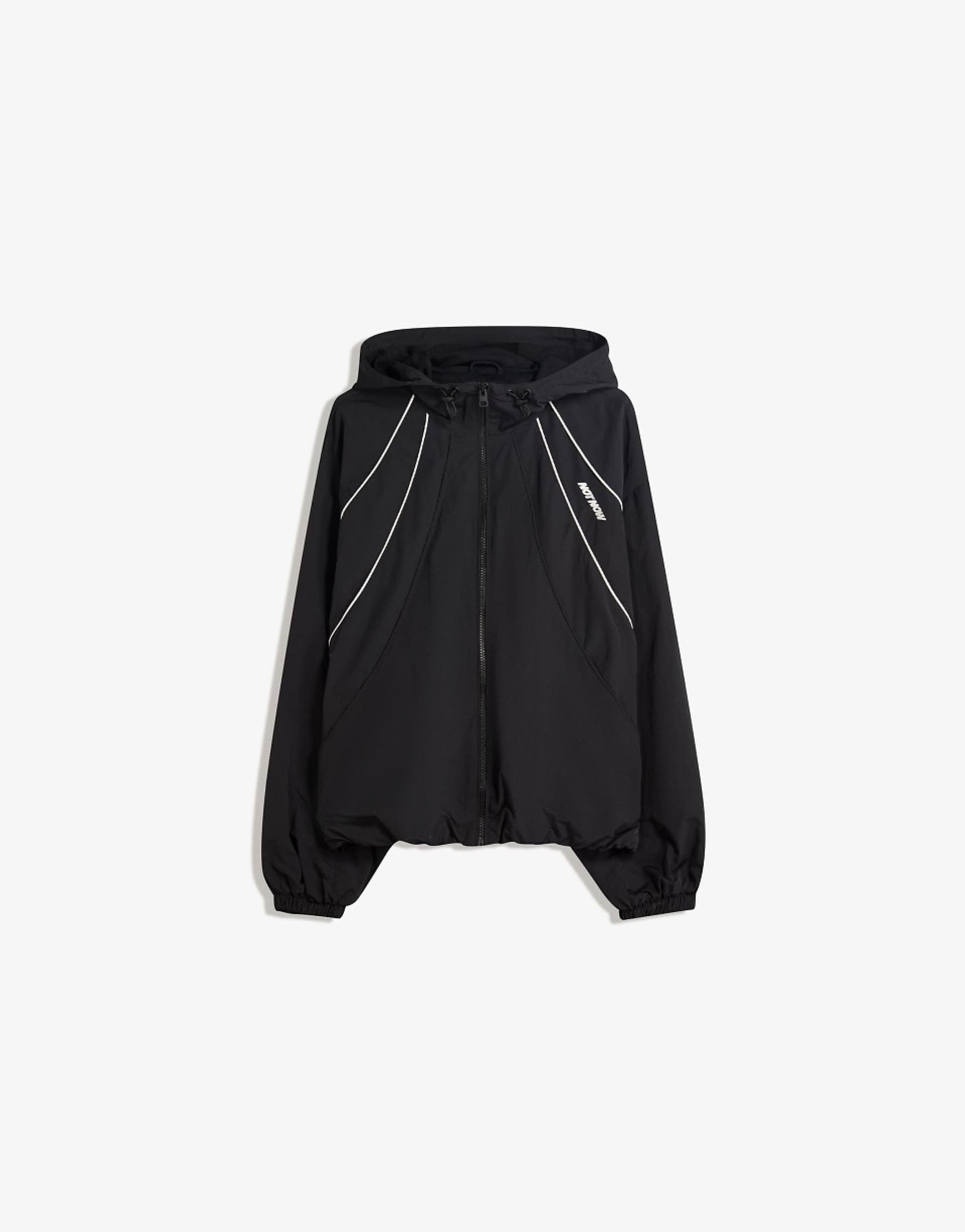 Bershka Lightweight Hooded Jacket in Black