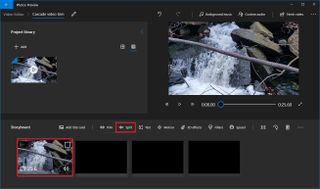 Photos video editing split option