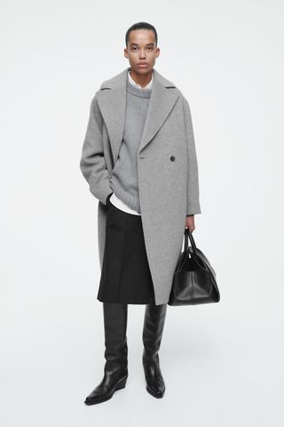 Oversized Double-Breasted Wool Coat