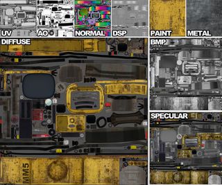 The head monitor was tricky to map as it was built up of different textures