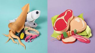 Paper art food