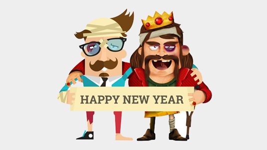 The inTacto based their interactive greeting on the arrival of flat design last year