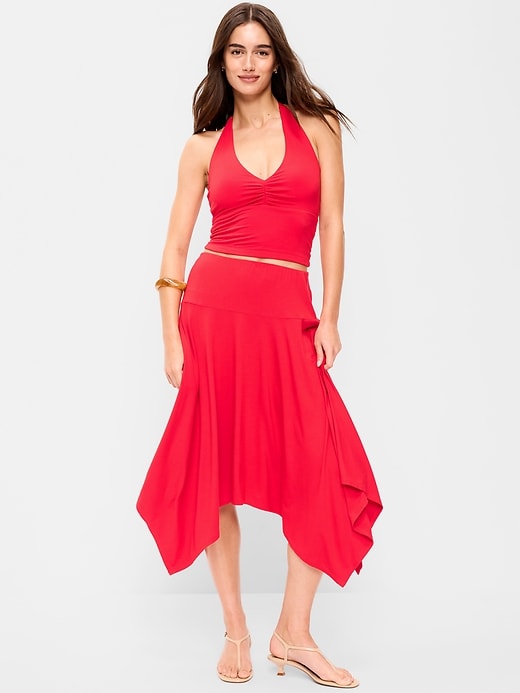 Handkerchief Hem Midi Skirt