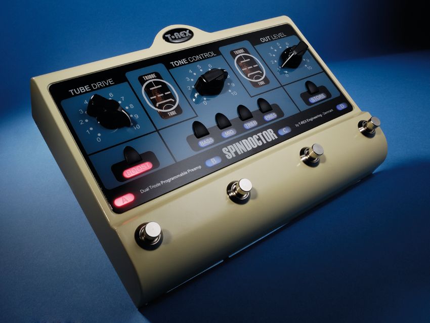 Not many knobs, but the T-Rex SpinDoctor's motorised controls facilitate easy patch editing