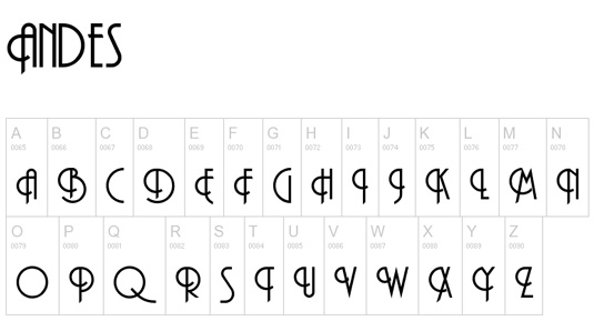 Free retro fonts: Andes
