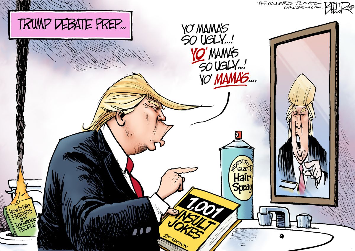 Political cartoon U.S. Trump Debate 2016 | The Week