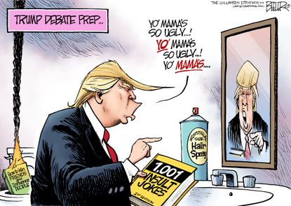 Political cartoon U.S. Trump Debate 2016