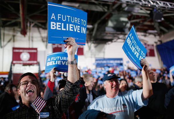 Bernie Sanders supporters in New Hampshire.