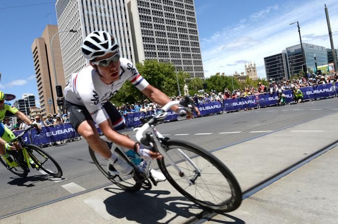 Peter Kennaugh corners during the final stage Sunday.