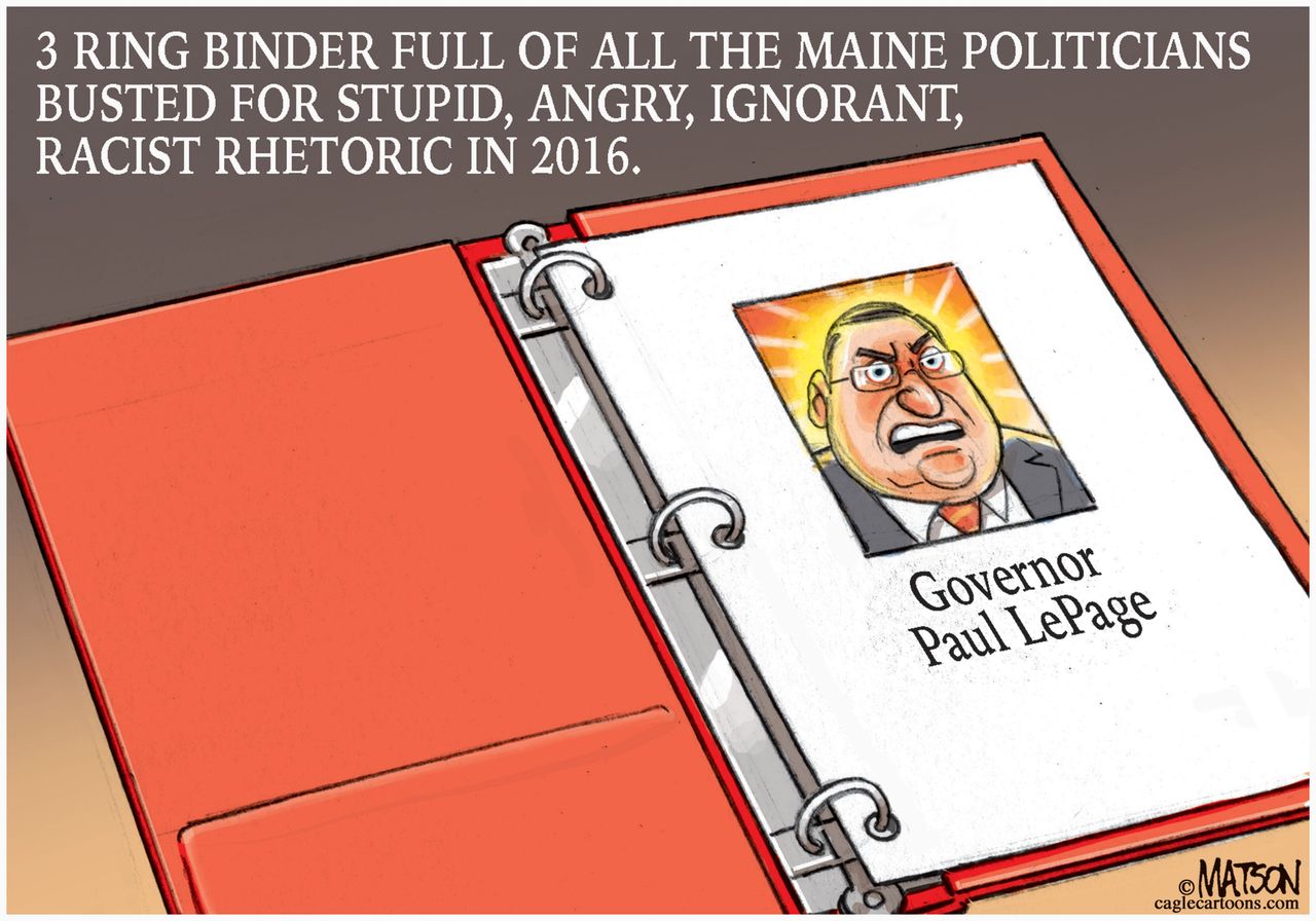 Political cartoon U.S. Paul LePage Maine governor media