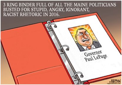 Political cartoon U.S. Paul LePage Maine governor media