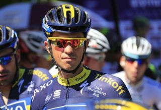Alberto Contador (Saxo Bank) also lost time to Chris Froome during stage 8
