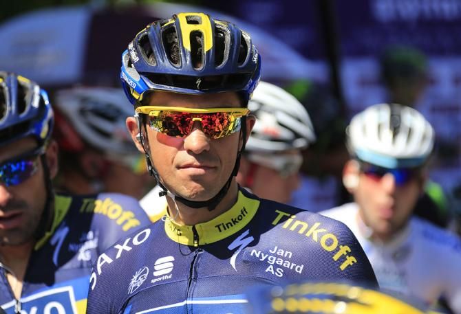 Alberto Contador (Saxo Bank) also lost time to Chris Froome during stage 8