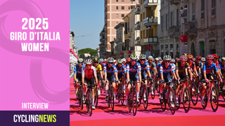 LANCIANO, ITALY - JULY 13: (L-R) Sara Martin of Spain and Movistar Team, Morgane Coston of France and Cofidis Women Team, Julia Borgstrom of Sweden and AG Insurance - Soudal Team, Clara Koppenburg of Germany and Team EF Education-Cannondale, Romy Kasper of Germany and Team Human Powered Health, Clara Emond of Canada and Team EF Education-Cannondale - Blue Mountain Jersey and general view of the peloton prior to the 35th Giro d'Italia Women 2024, Stage 7 a 120km stage from Lanciano to Blockhaus 1654m / #UCIWWT / on July 13, 2024 in Lanciano, Italy. (Photo by Luc Claessen/Getty Images)