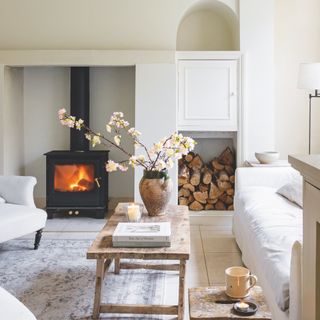 Surrey Victorian house decorated in neutral shades with vintage furniture