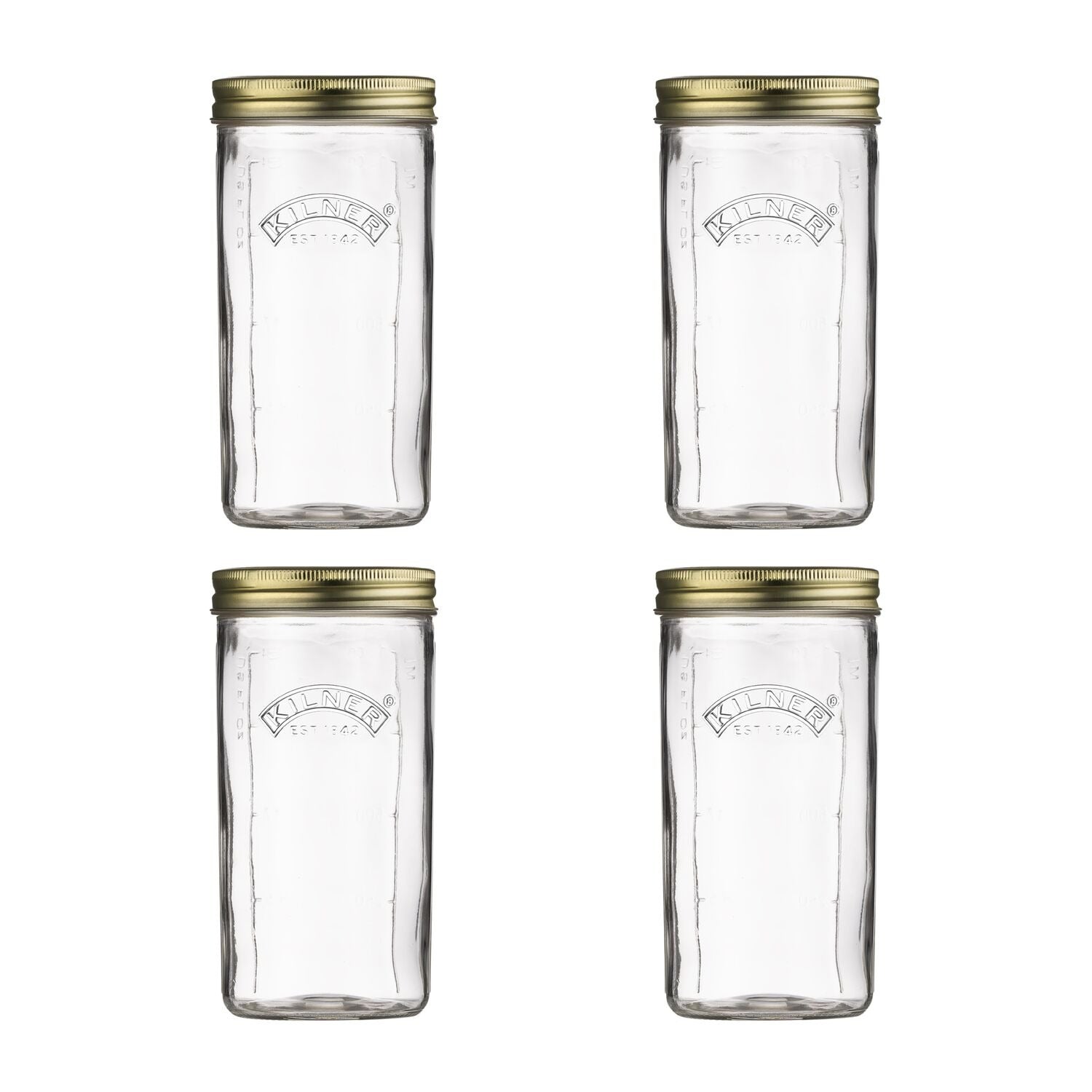 Kilner Wide Mouth Jars 1l &amp;ndash; Set of 4