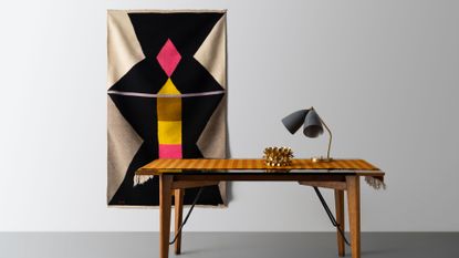 Table and tapestry by California Women Designers