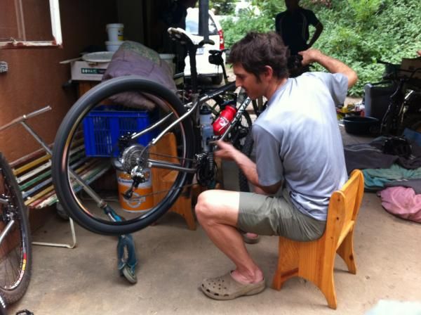Building up the bikes in Howick