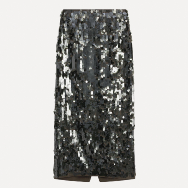 Midi skirt with sequins