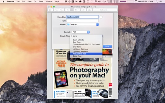 You can easily compress monster PDFs in Preview