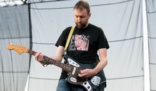 Christian Savill performs onstage with Slowdive at the FYF Festival in Los Angeles on August 23, 2014
