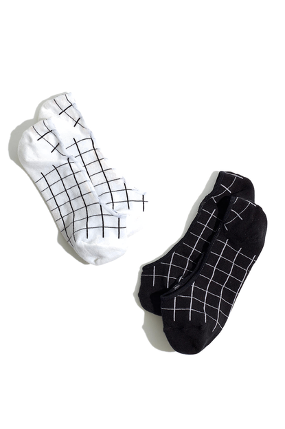 Madewell Two-Pack Grid Low-Profile Socks