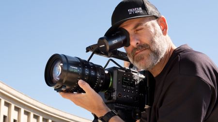 The Fujifilm VF-GFXC2 mounted on the GFX Eterna 55 cinema camera