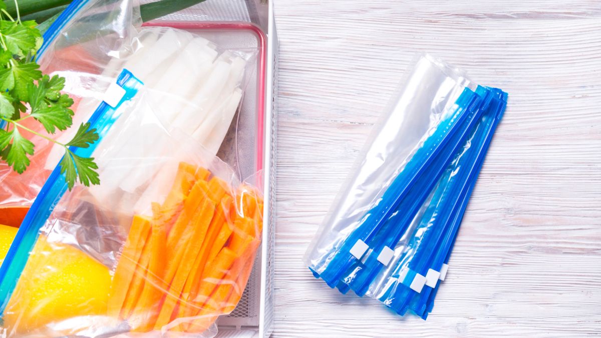 Ziploc bags on table