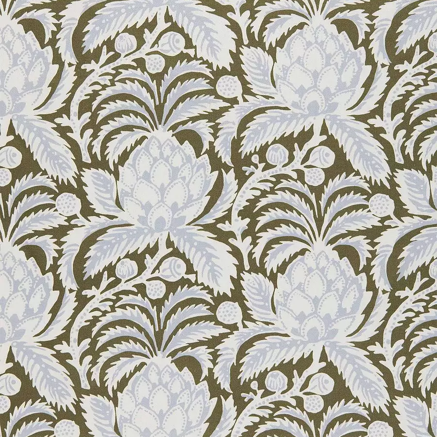 blue and green patterned fabric swatch