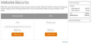 AT&T web hosting review security features and prices