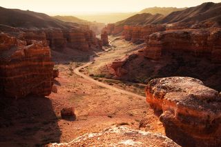 The dramatic red sandstone canyon at Charyn. Image: Petrichuk, Getty Images