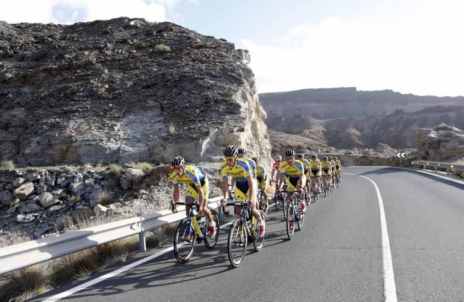 Roman Kreuziger and Alberto Contador lead the line for Tinkoff-Saxo.