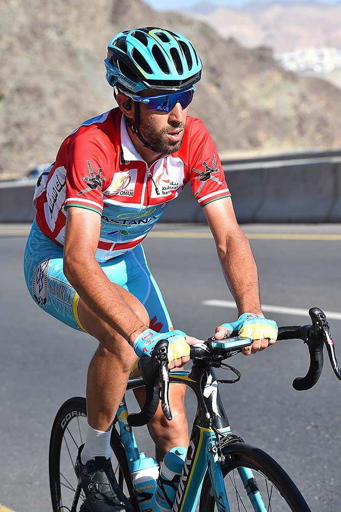 Vincenzo Nibali (Astana) in the leader's red jersey