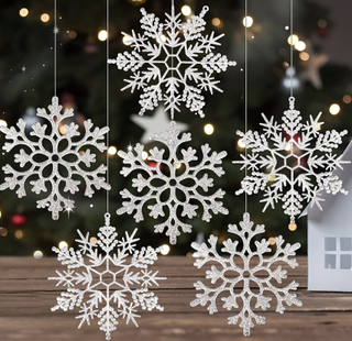 silver snowflake christmas decorations