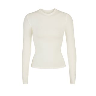 Cotton Jersey Long Sleeve T-Shirt | Bone